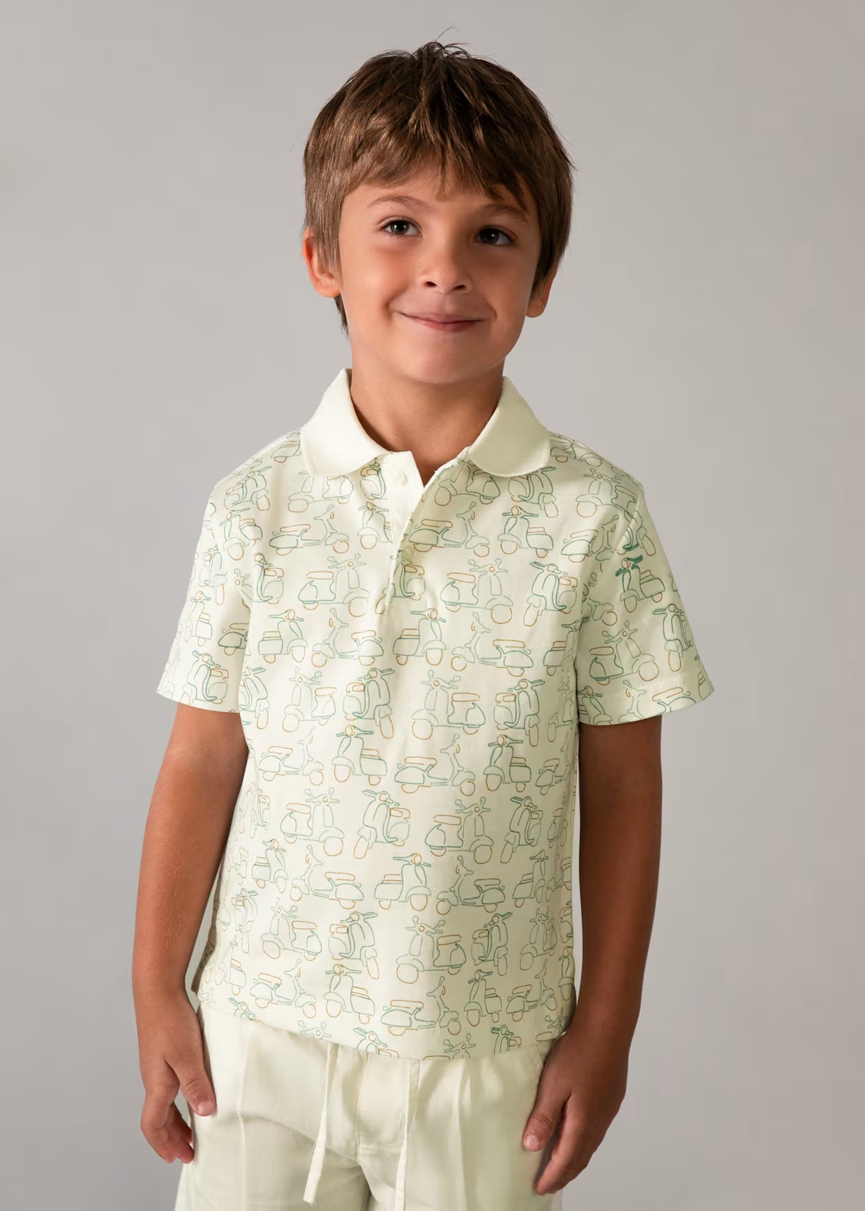 Polo manga corta estampado niño