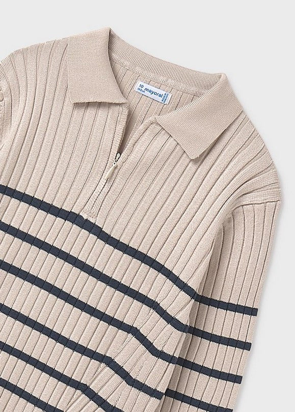 Polo Manga Larga Tricot