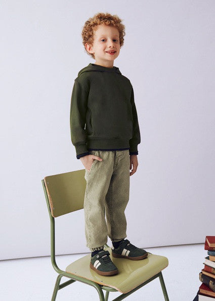 Sudadera capucha verde niño
