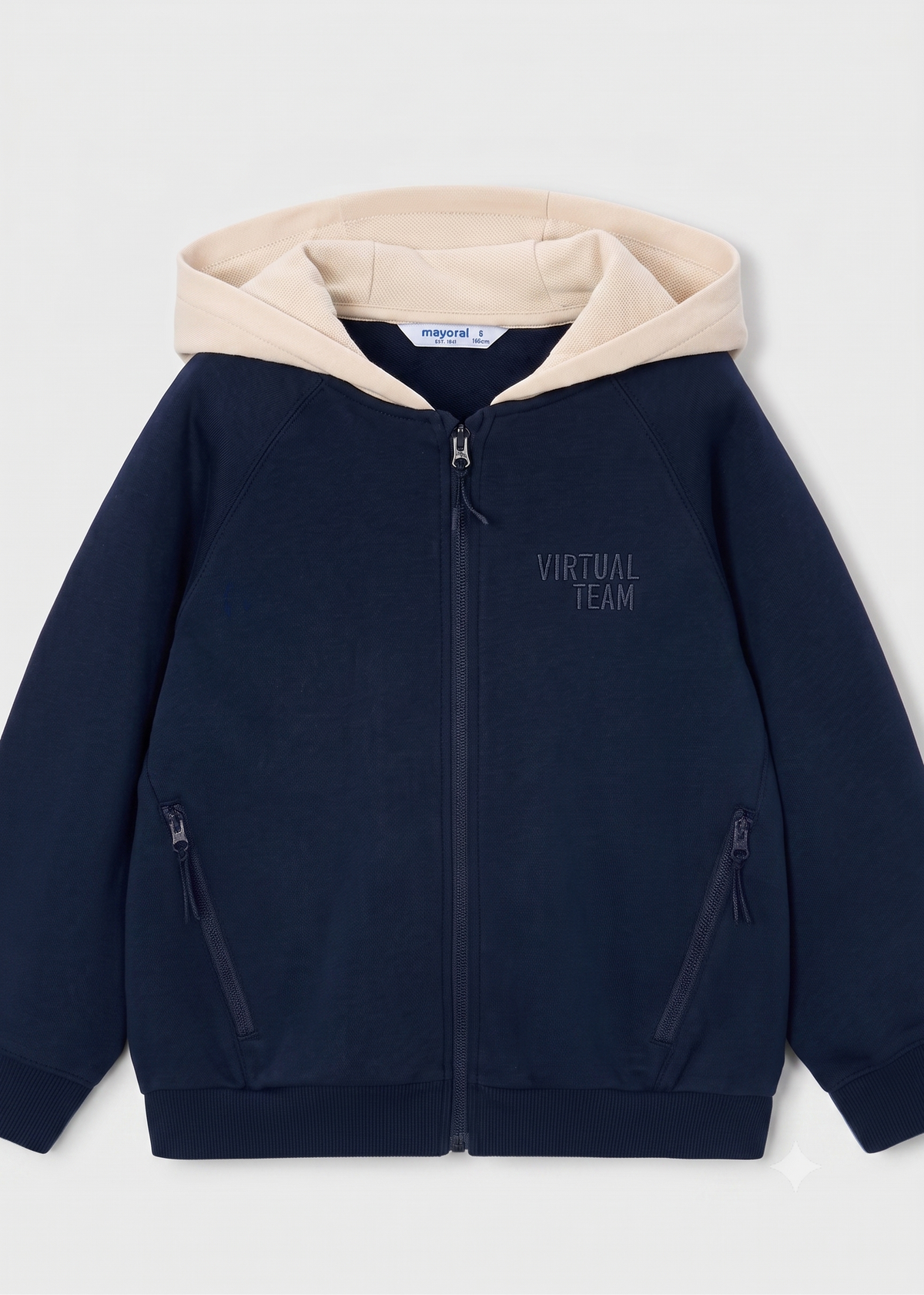 Chaqueta bicolor con cremallera niño