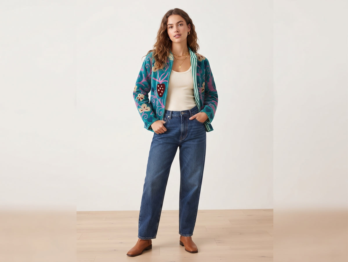 Chaqueta bordada mujer Suzani