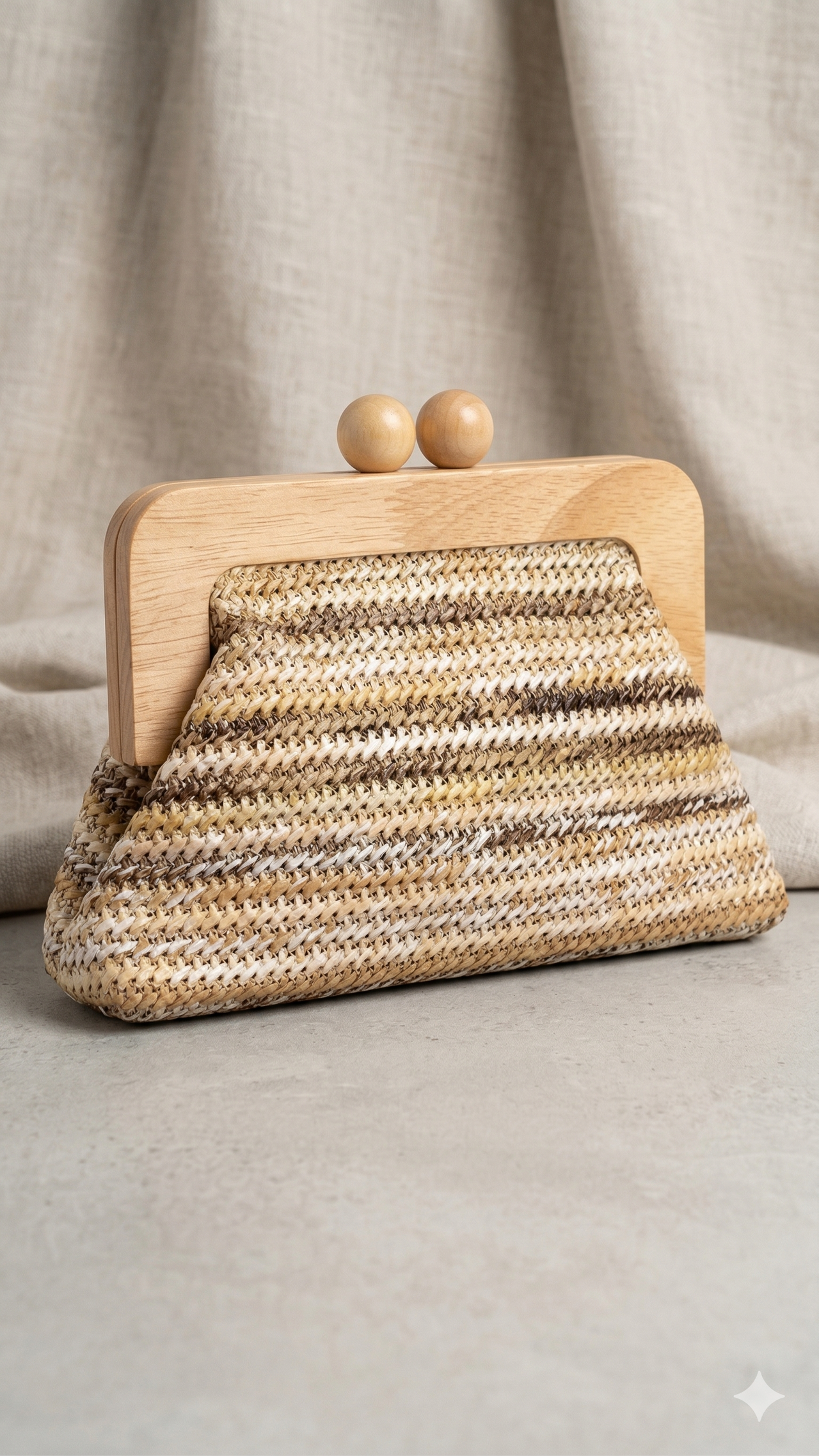 Bolso Monedero Asas Madera