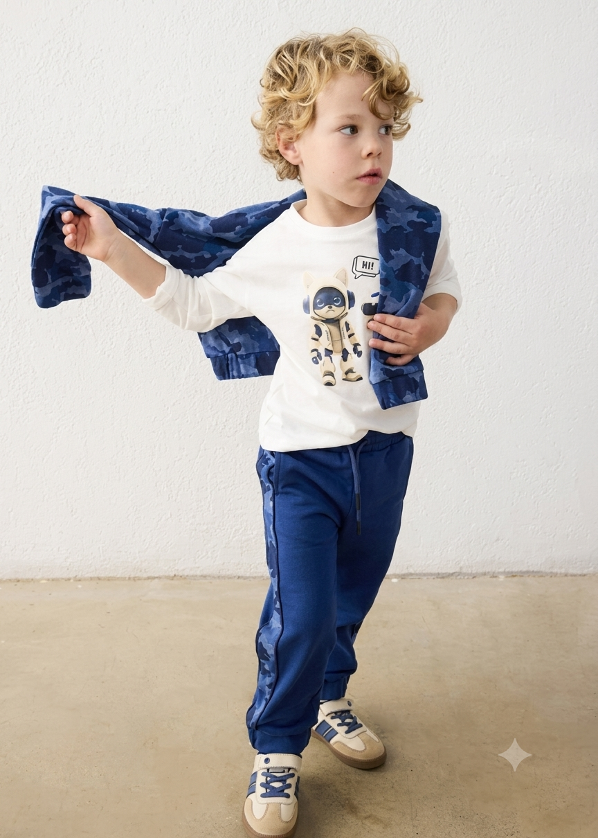 Camiseta manga larga robot niño