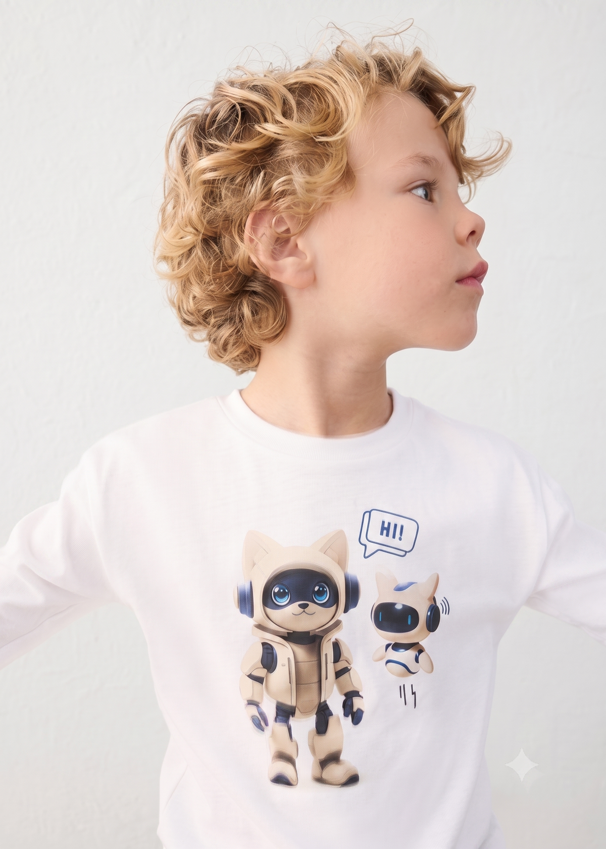 Camiseta manga larga robot niño