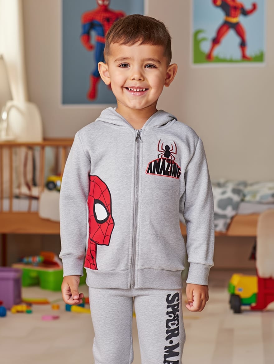 Conjunto Spiderman Gris