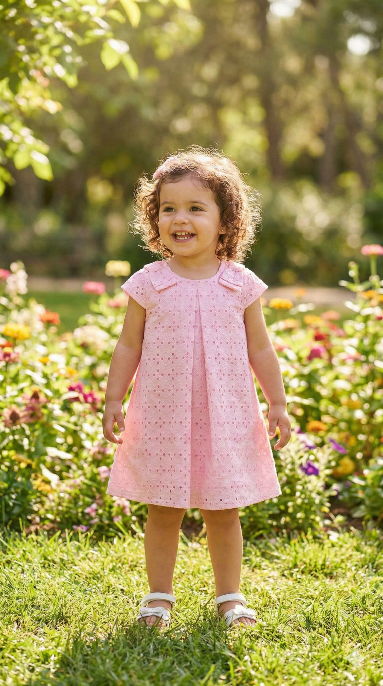 Vestido Perforado Rosa