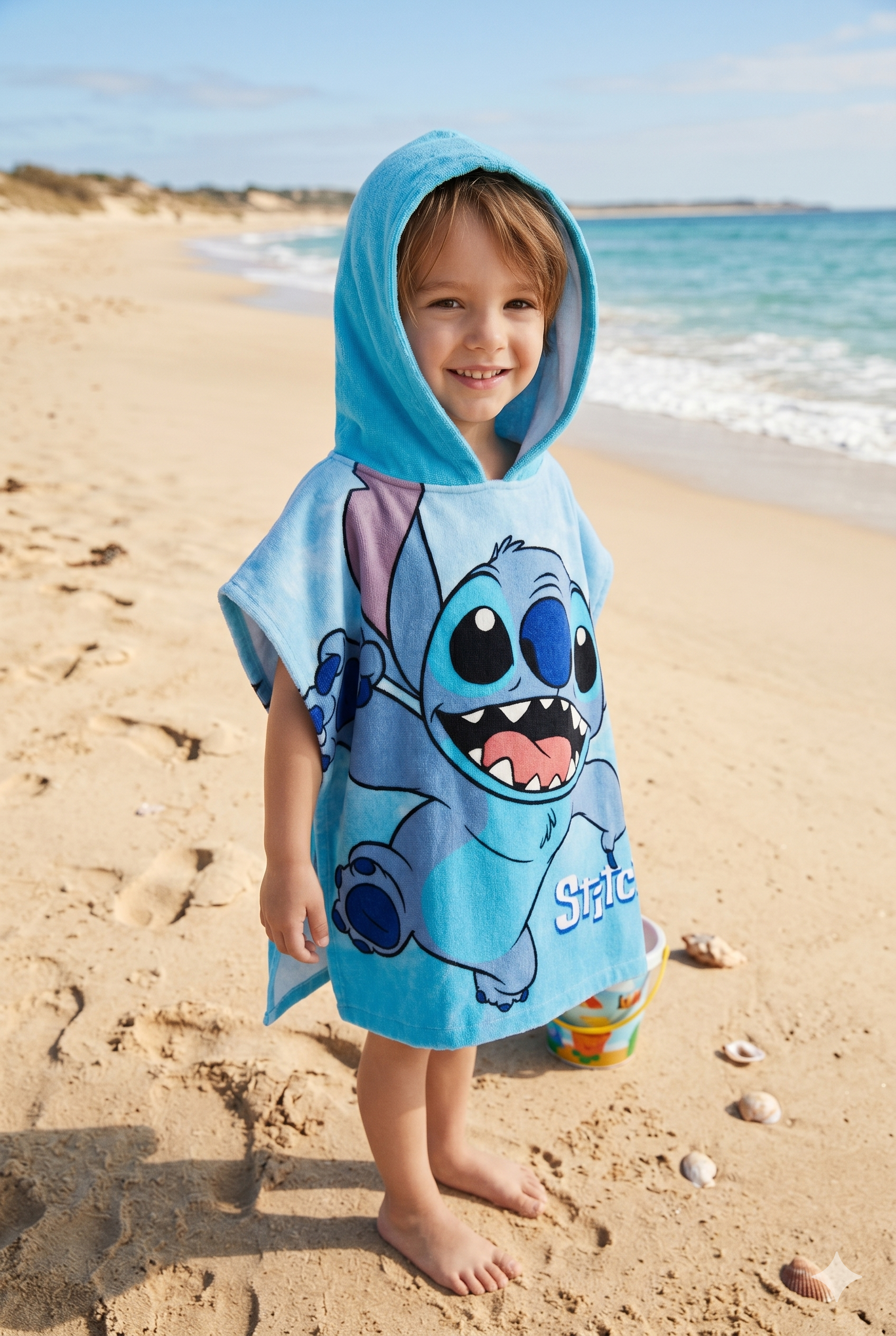 Poncho playa Stitch unisex