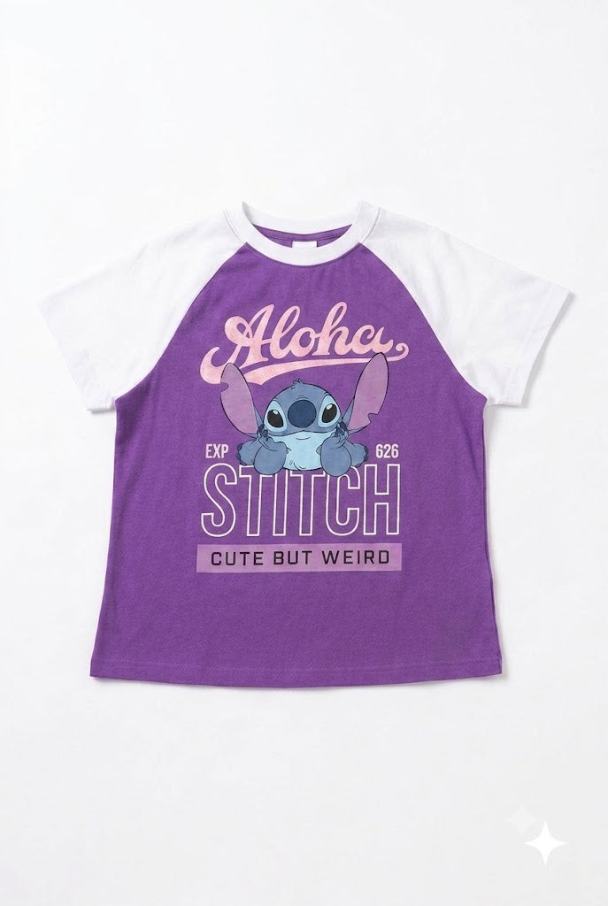 Conjunto stitch violeta niña