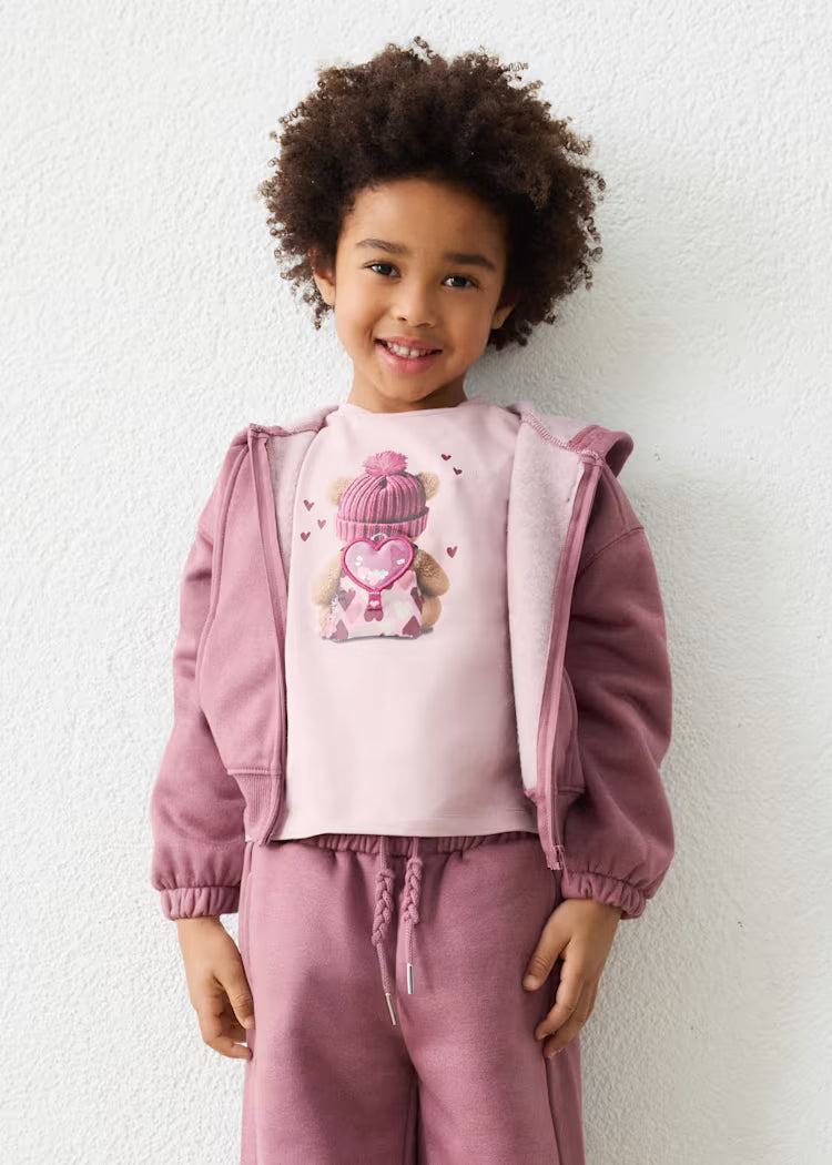 Sudadera cremallera y capucha niña