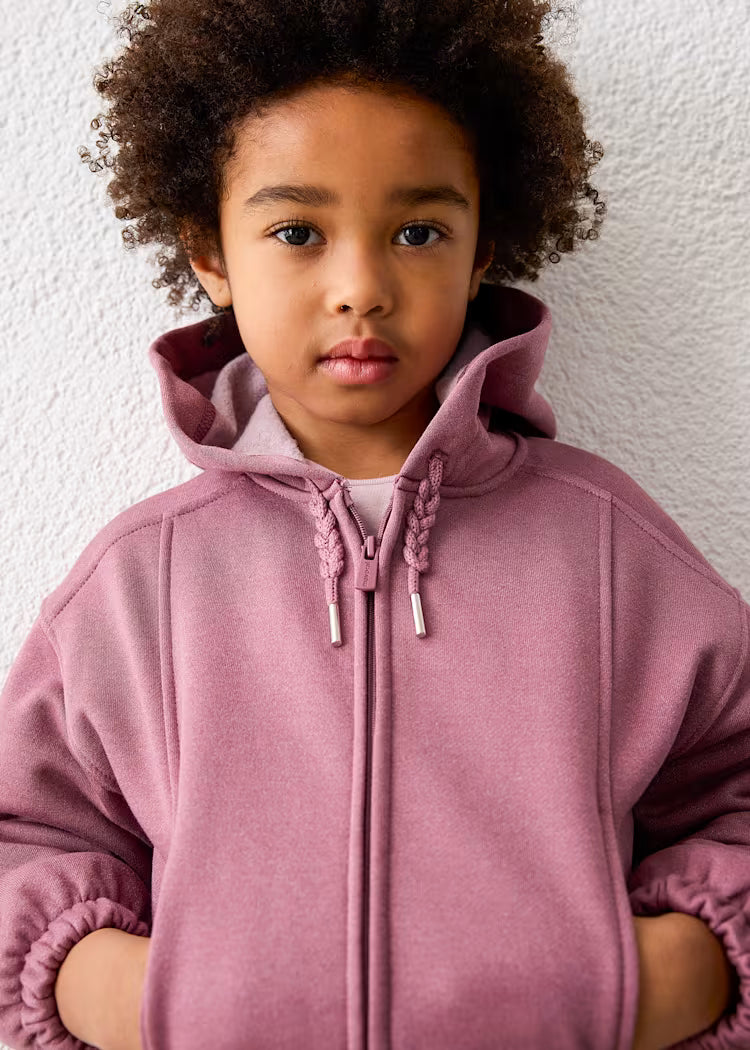 Sudadera cremallera y capucha niña