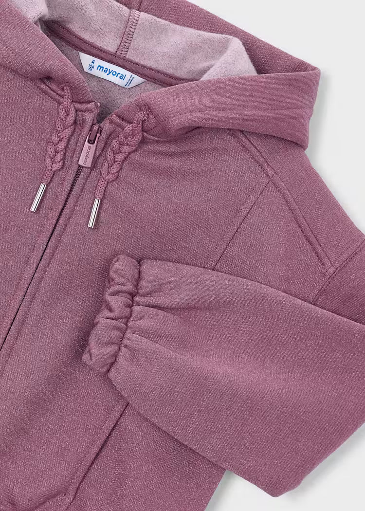 Sudadera cremallera y capucha niña