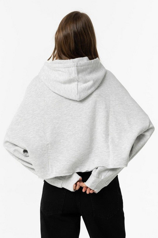 Sudadera Crop Gris Con Mensaje Pecho