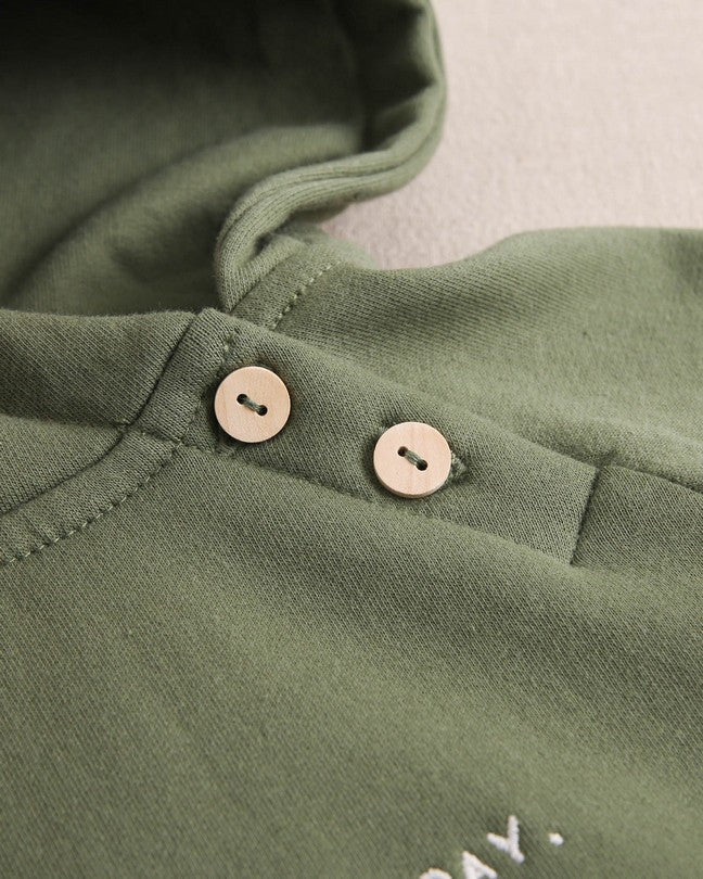 Sudadera De Bebé Niño Verde Con Capucha Y Motivo De Elefante