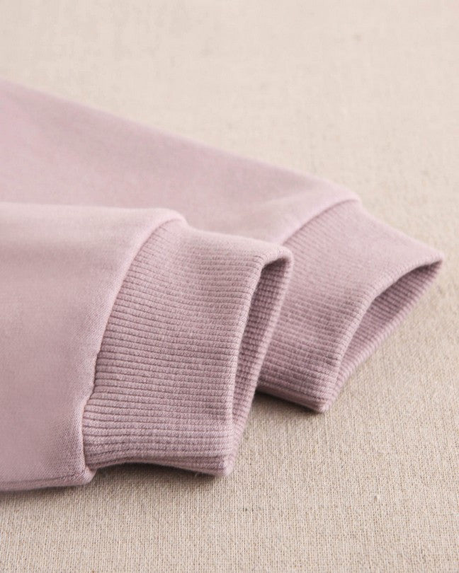Sudadera De Niña Malva Con Cuello Camisa