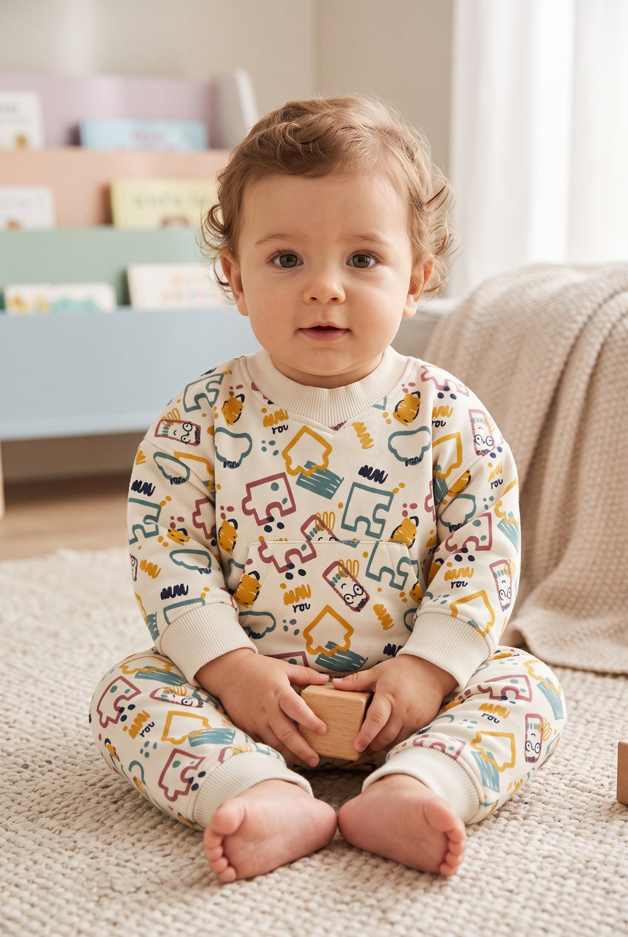 Sudadera de felpa estampada bebé niño