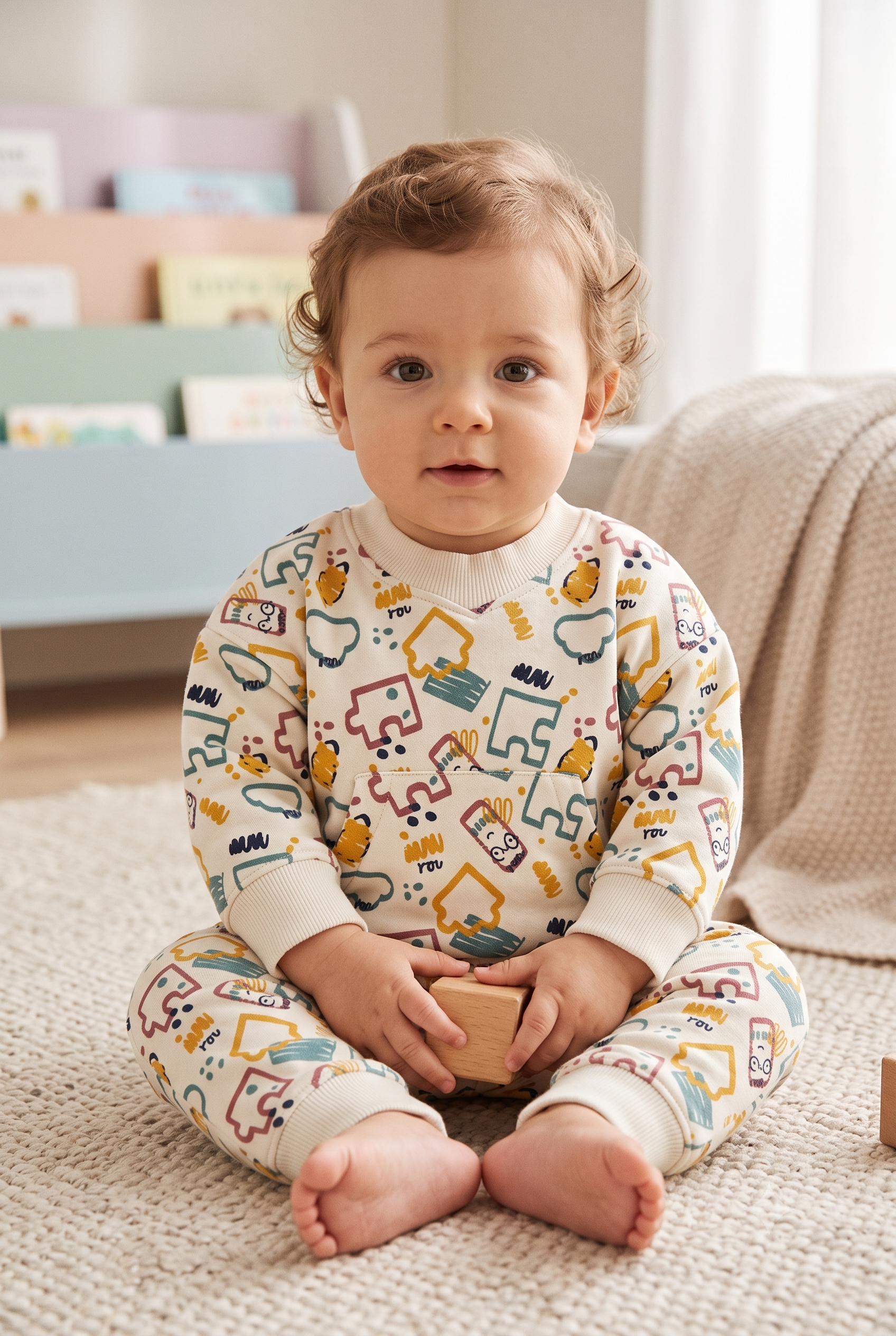 Sudadera de felpa estampada bebé niño