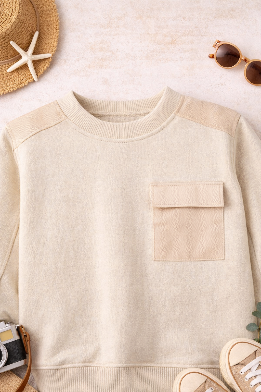 Sudadera de algodón con bolsillo