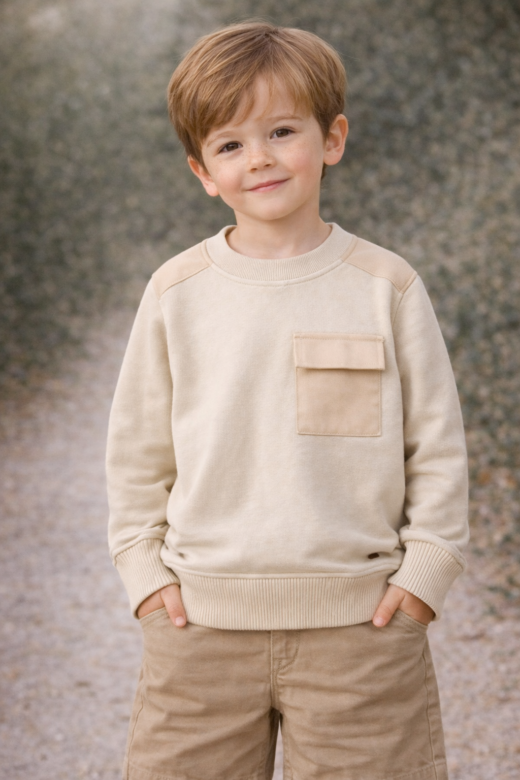 Sudadera de algodón con bolsillo