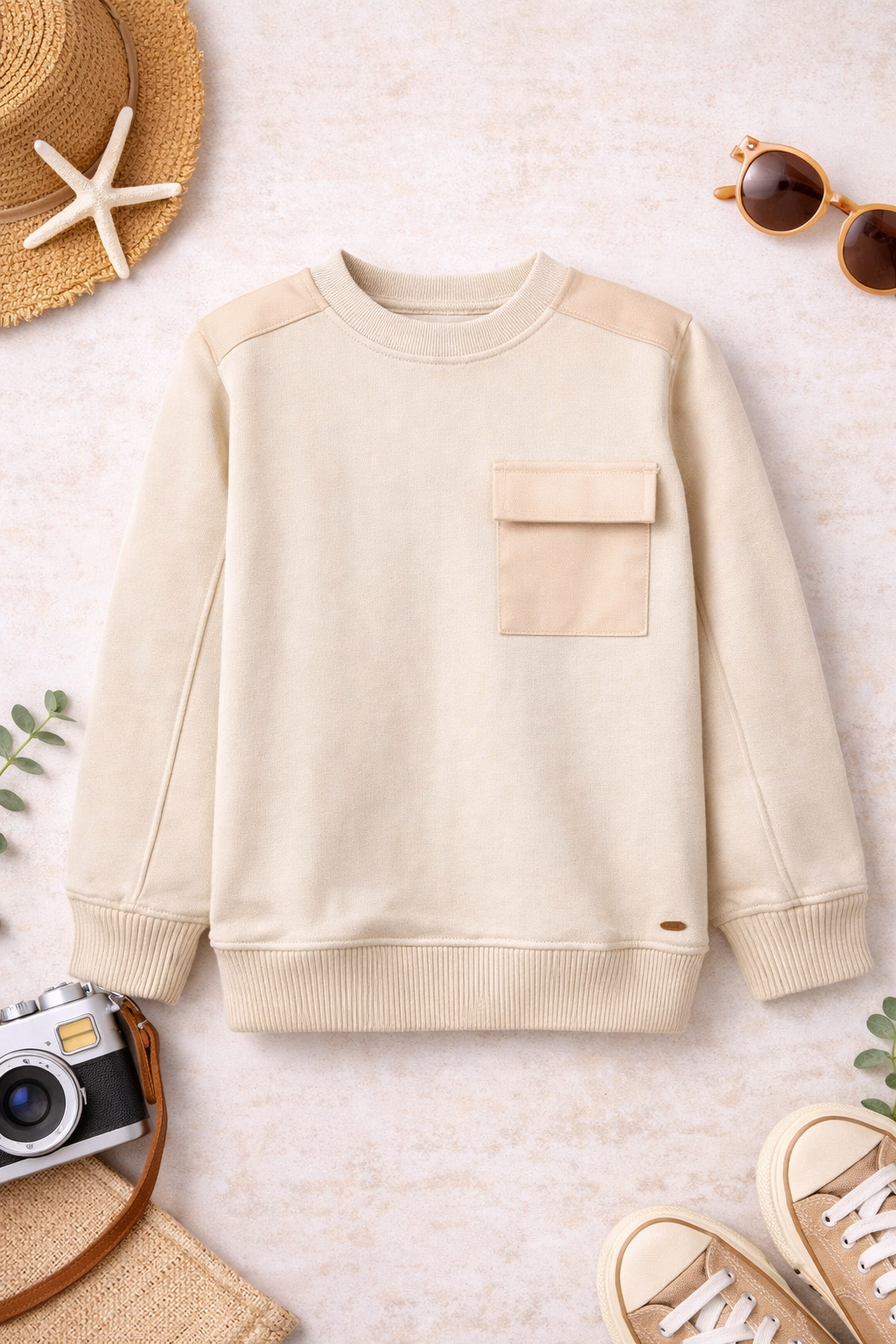 Sudadera de algodón con bolsillo