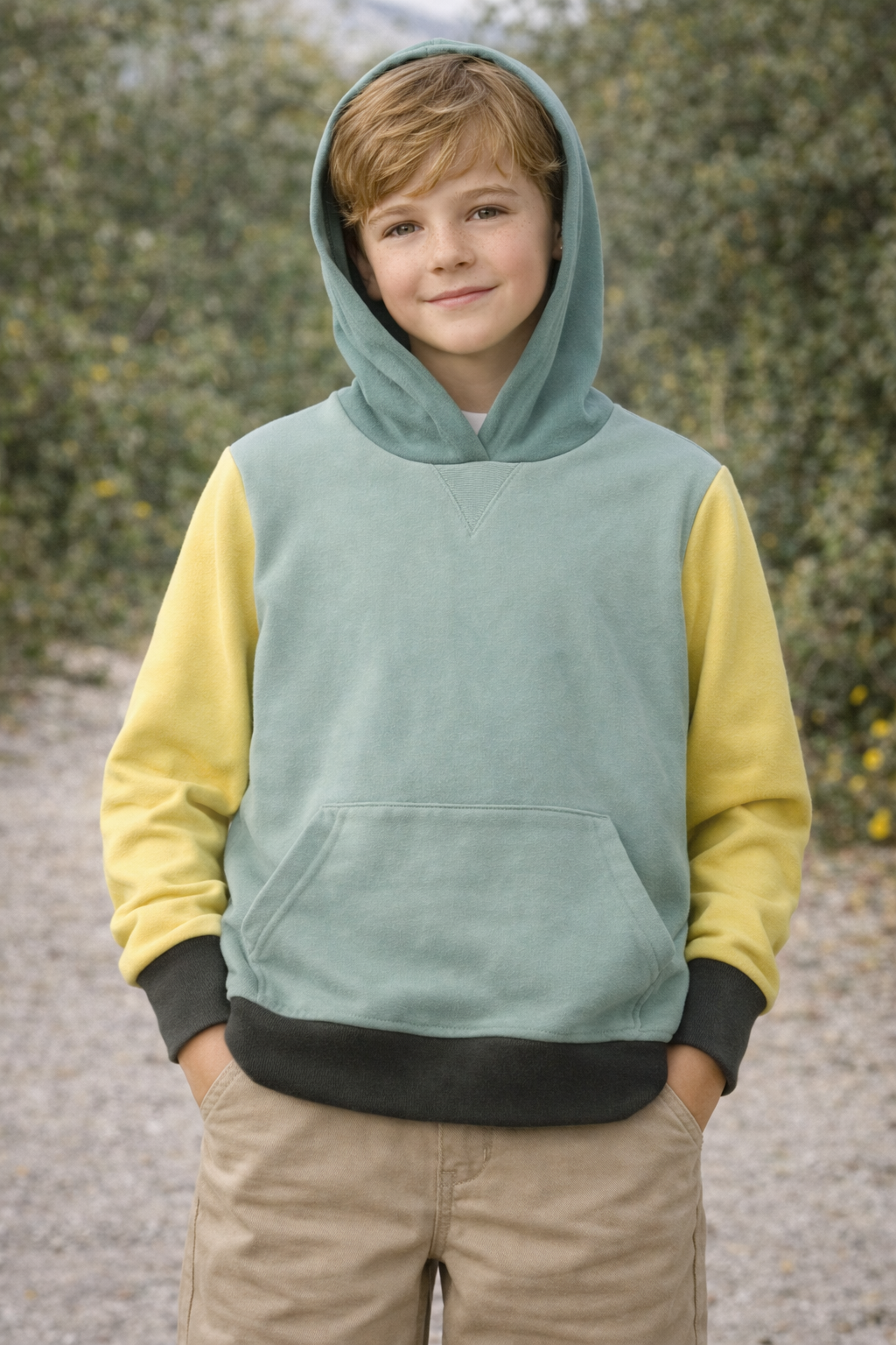 Sudadera azul capucha