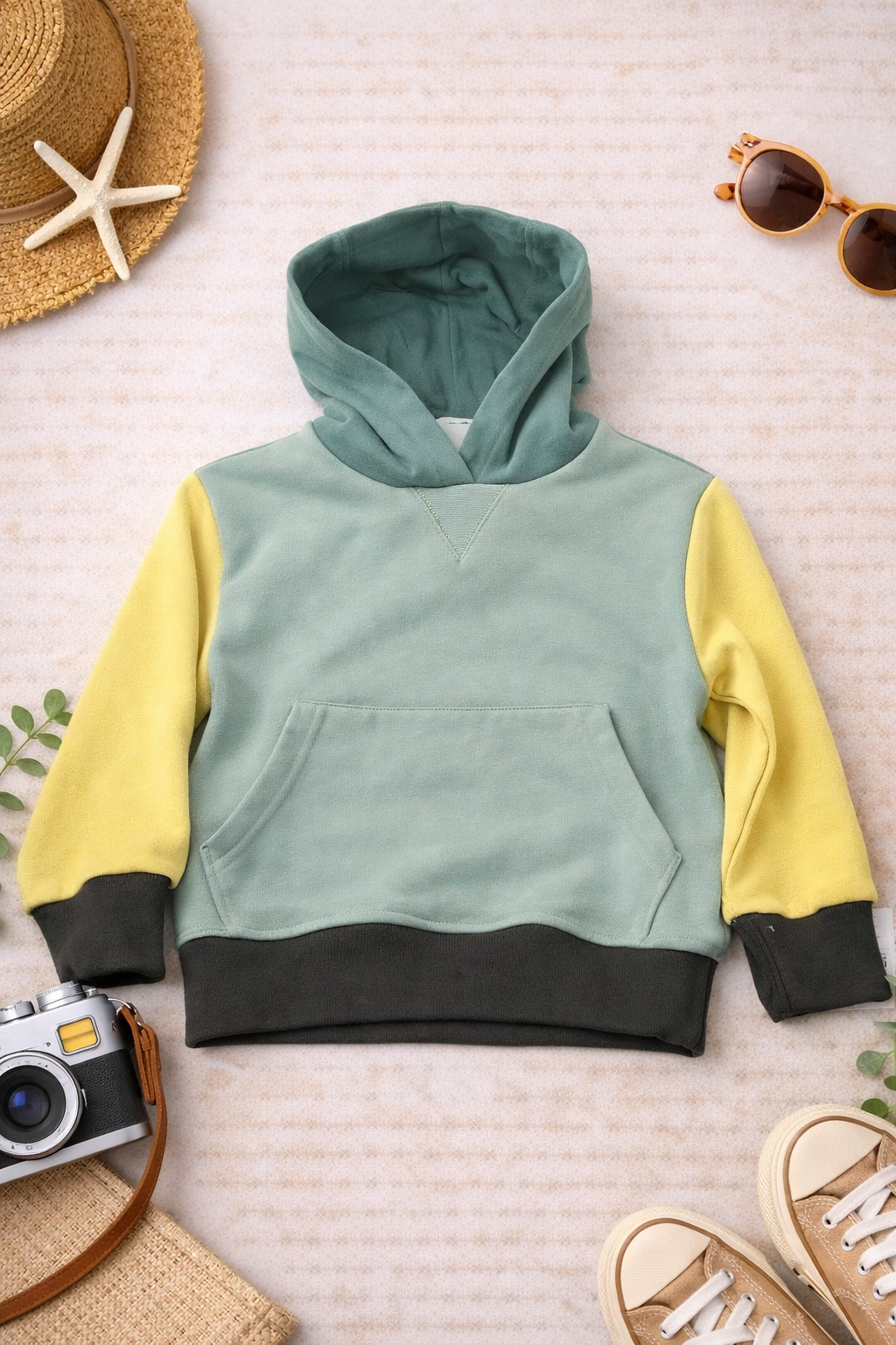 Sudadera azul capucha