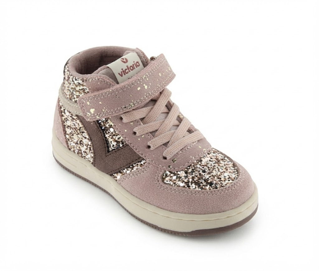 Zapatillas altas con cordón elástico para niña