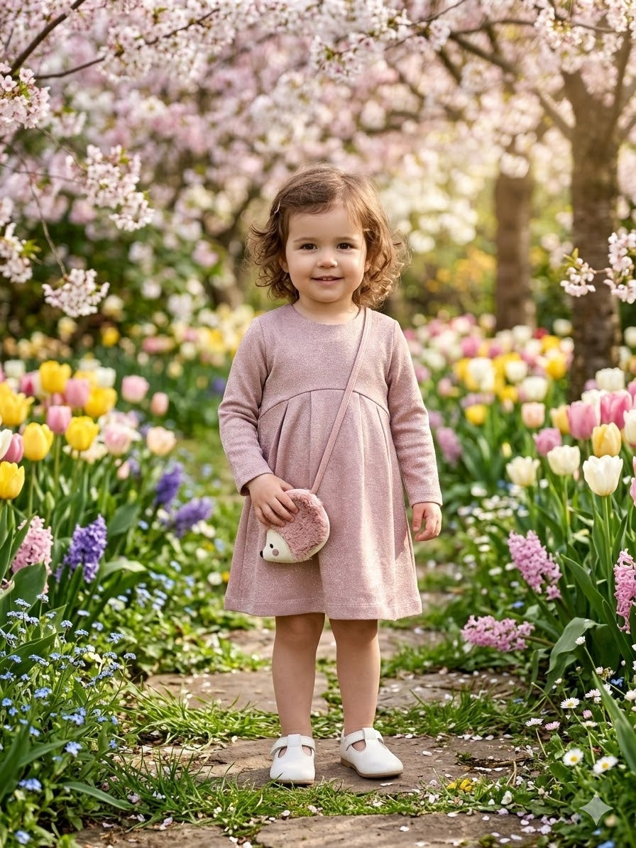 Vestido Con Bolso Bebe Niña