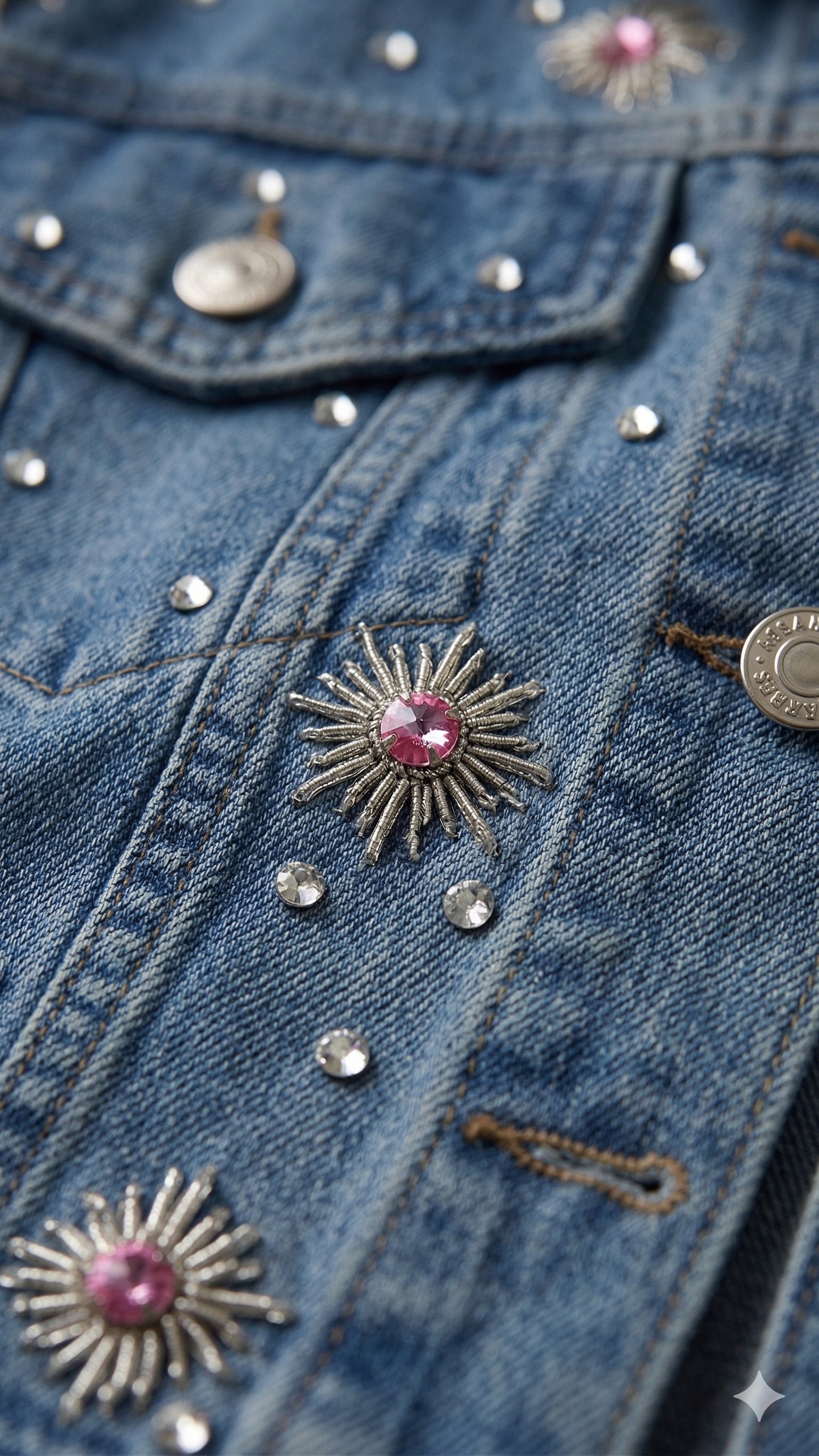 Cazadora vaquera con piedras de strass
