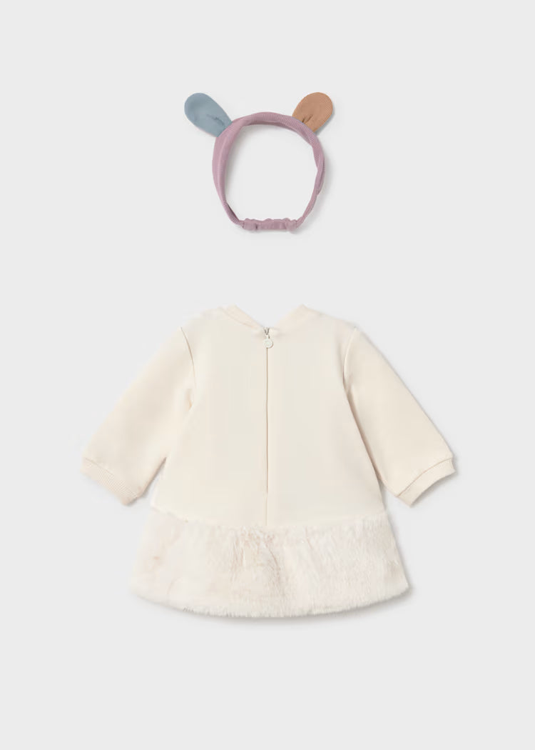 Vestido bolso simulado con diadema bebé niña