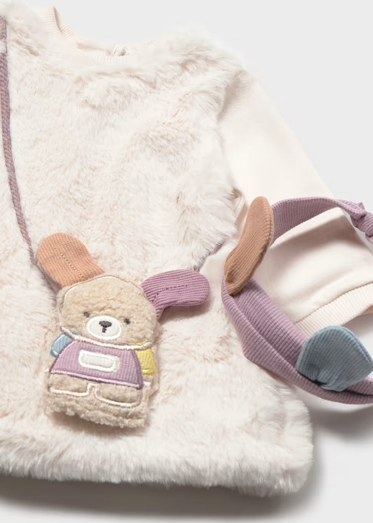 Vestido bolso simulado con diadema bebé niña