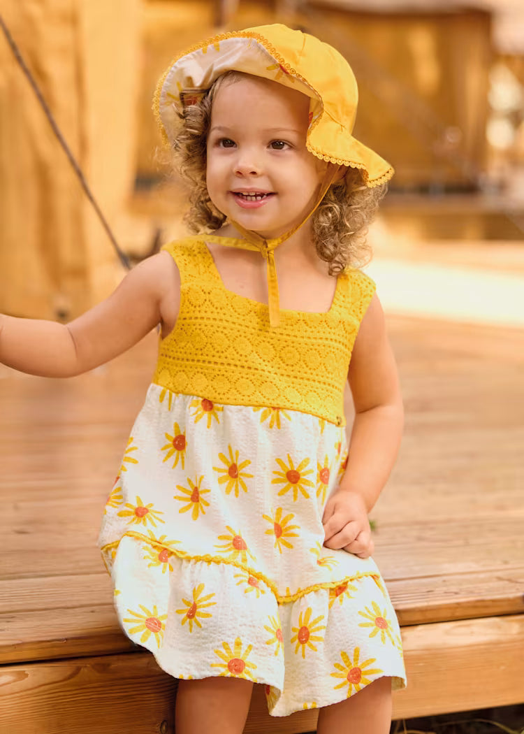 Vestido combinado guipur bebé