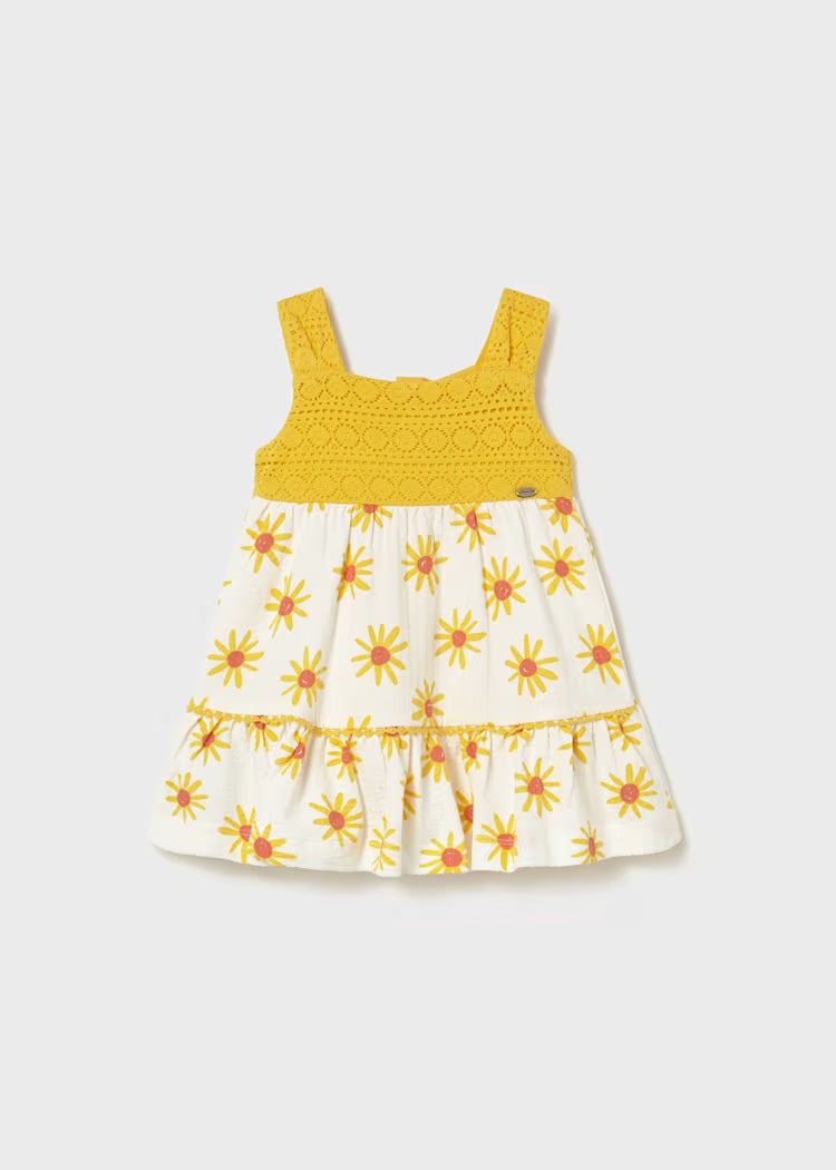Vestido combinado guipur bebé