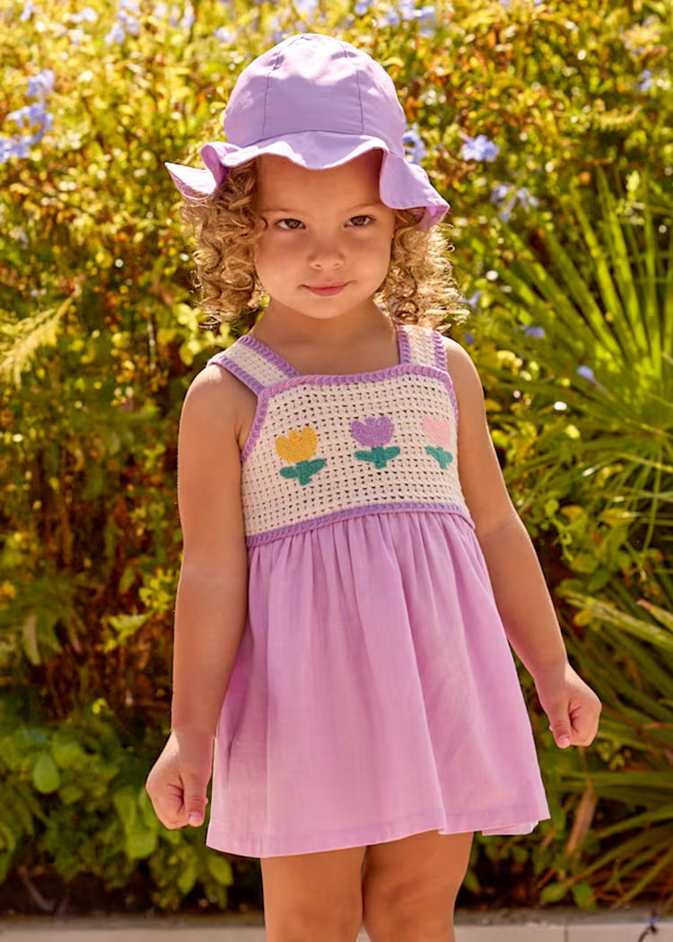 Vestido combinado crochet
