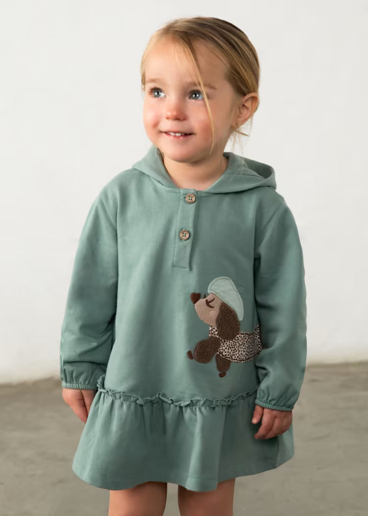Vestido con capucha bebé niña
