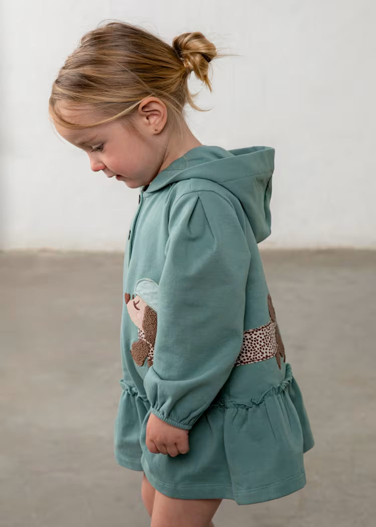 Vestido con capucha bebé niña