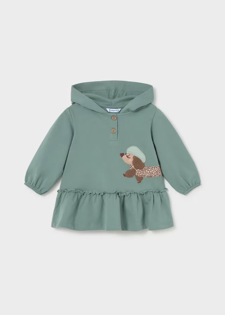 Vestido con capucha bebé niña
