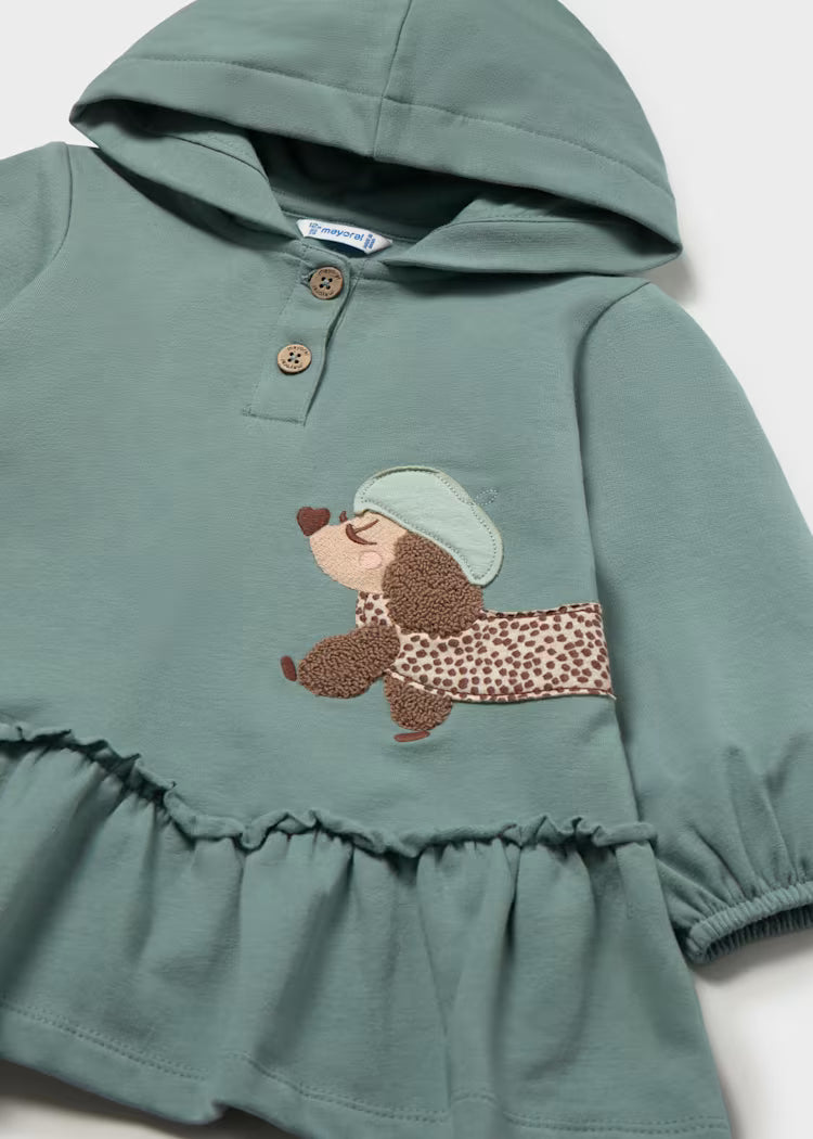 Vestido con capucha bebé niña
