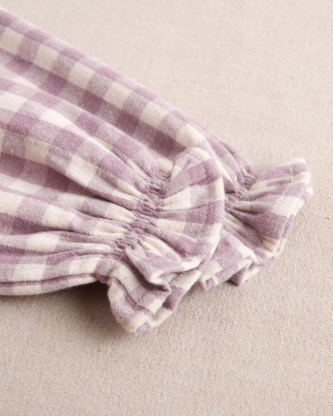 Vestido De Niña Cuadros Con Volante En El Cuello