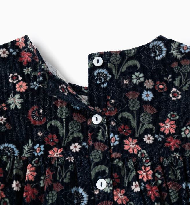 Vestido Estampado Flores Marino