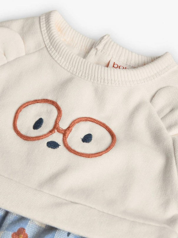 Vestido Felpa Combinado De Bebé