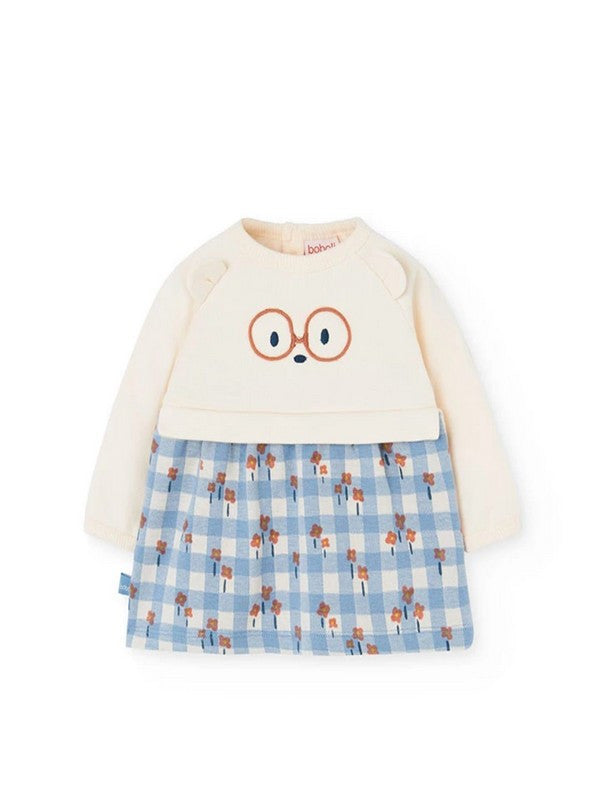 Vestido Felpa Combinado De Bebé