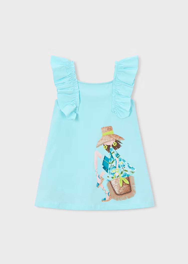 Vestido punto volantes niña