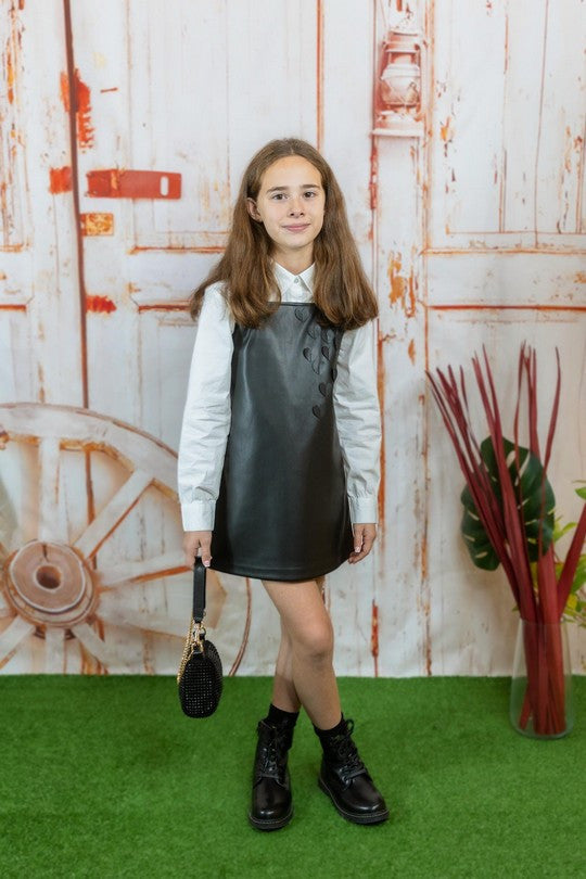 Vestido sin mangas de polipiel