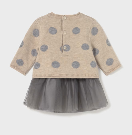 Vestido Tricot Cobinado Tul