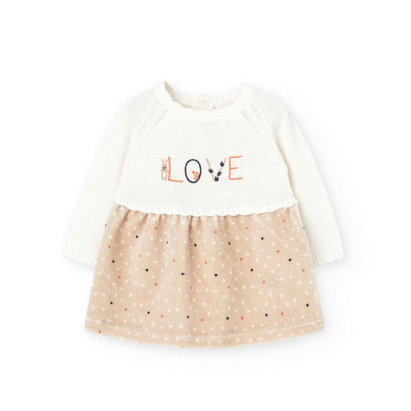 Vestido Tricotosa Combinado De Bebé