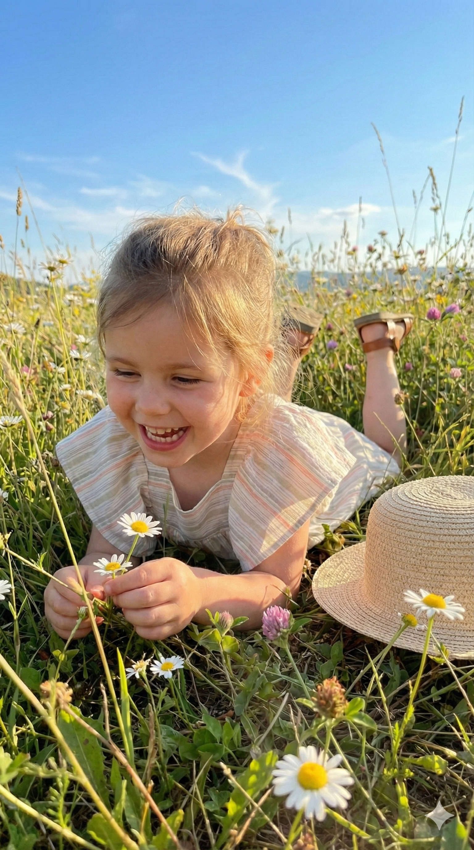 Vestido Niña De Rayas Y Manga Volante
