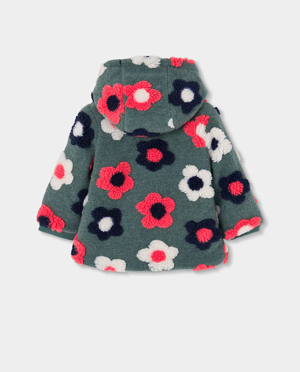 Chaquetón jacquard flores de niña