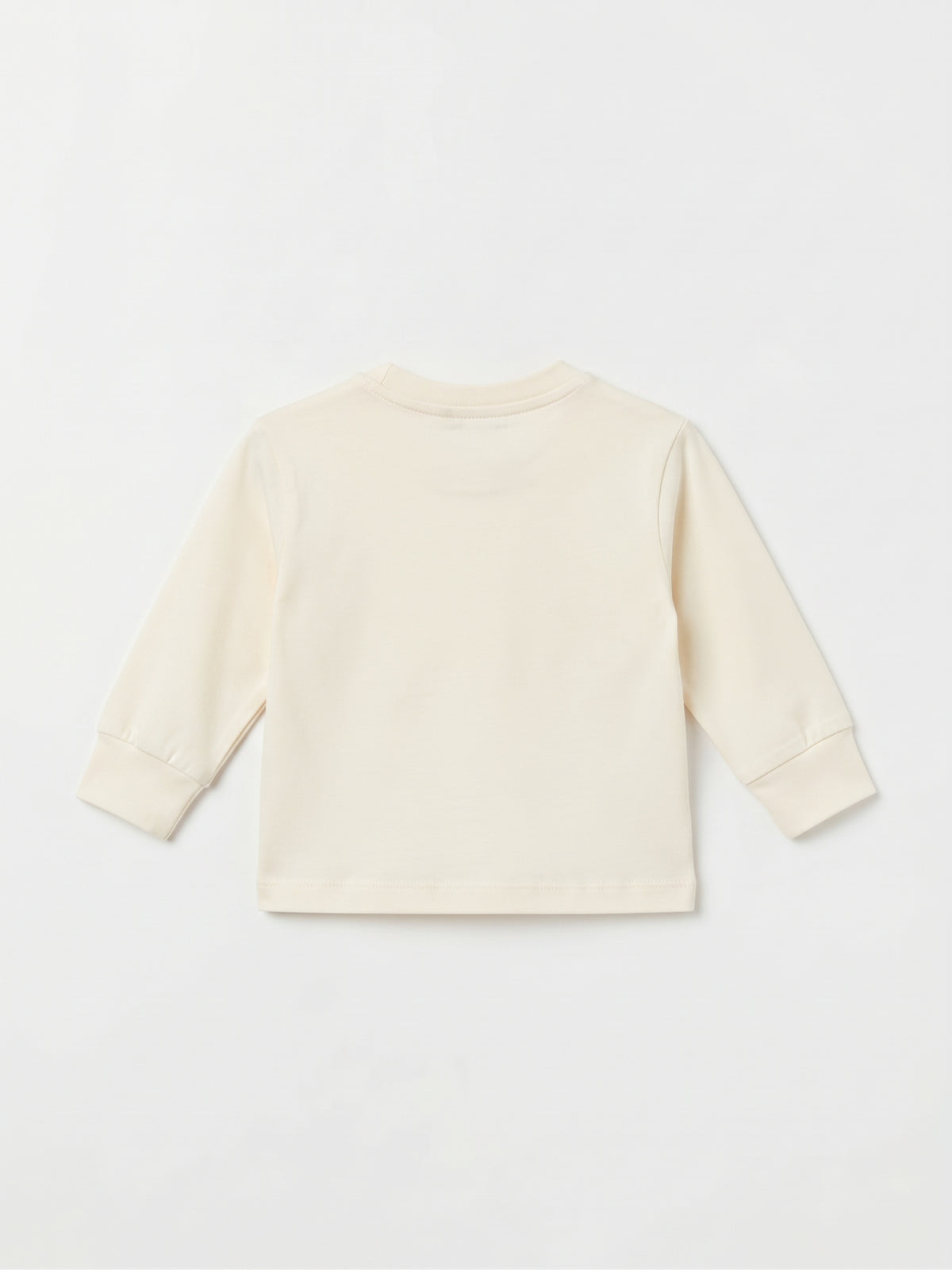 Camiseta de manga larga algodón beige bebé niño.