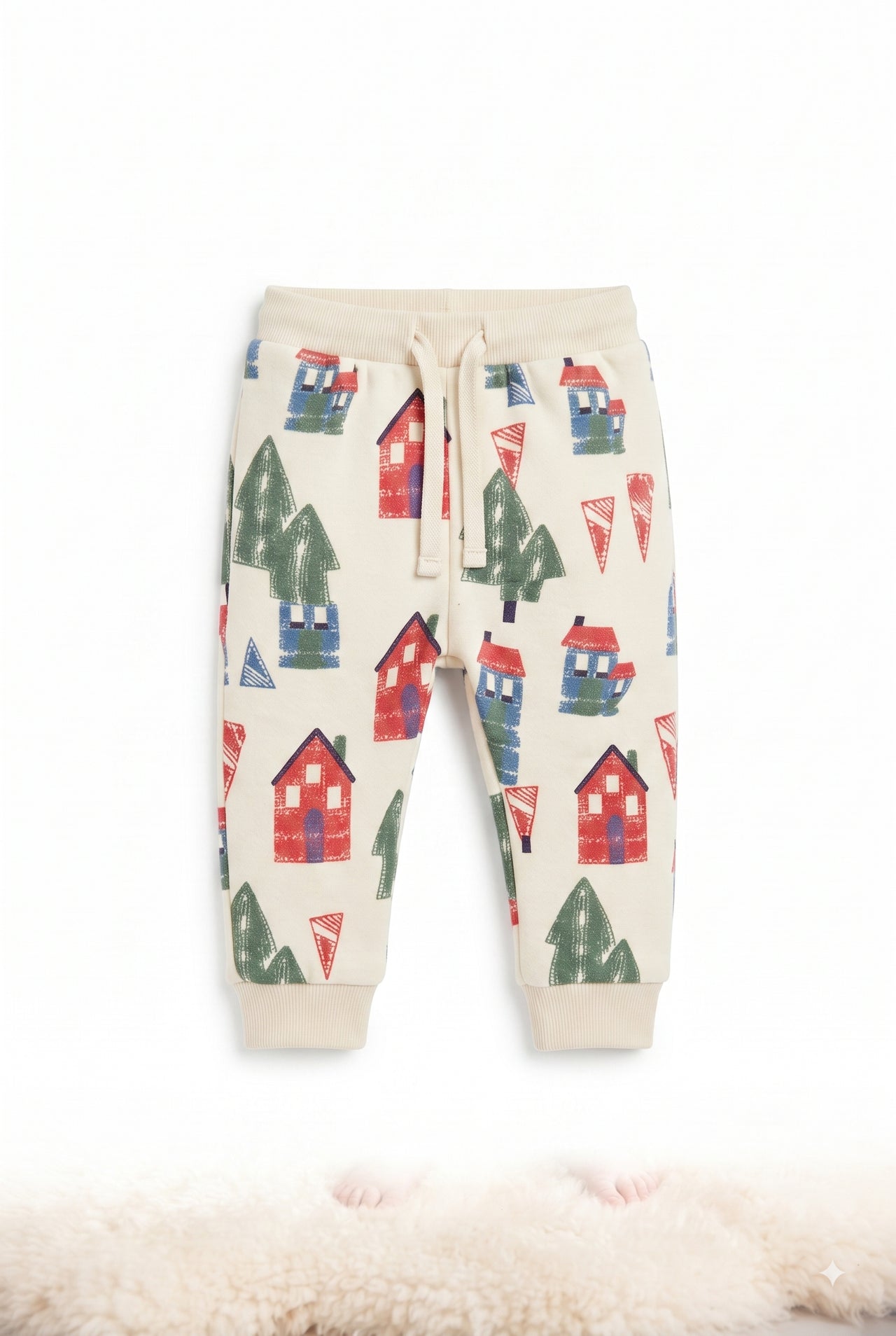 Pantalón de felpa estampado tipo jogger, bebé niño.