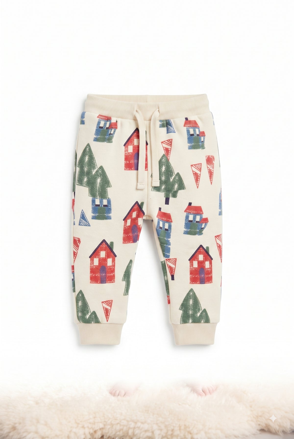 Pantalón de felpa estampado tipo jogger, bebé niño.